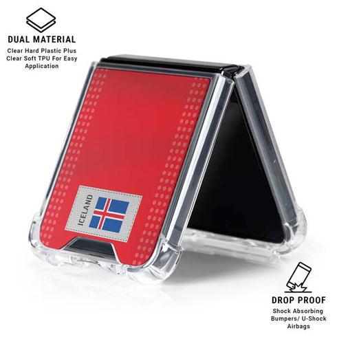 Iceland Soccer Flag Galaxy Z Flip6 Clear Case